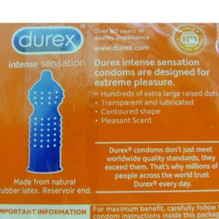 (Box of 12) Durex Intense Sensations Rubber Latex Condoms with Extra Large Dots   EXP 2017 + 