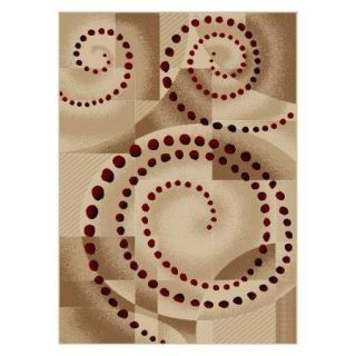 Radici Usa Vesuvio Area Rugs   1675 Contemporary Ivory Rings Swirls Dots Geometric Rug