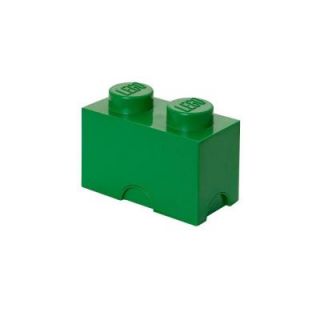 LEGO Storage Brick 2   4.92 in. D x 9.92 in. W x 7.12 in. H Stackable Polypropylene in Dark Green 40020634