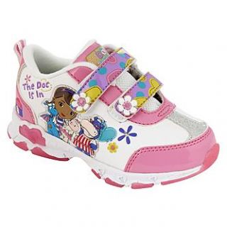 Disney Toddler Girls Doc McStuffins Light Up Athletic Shoe   White