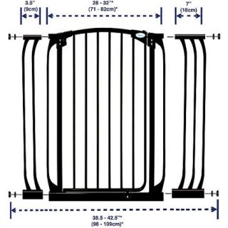 Dreambaby Chelsea Extra Tall Auto Close Security Gate with Extensions, Black