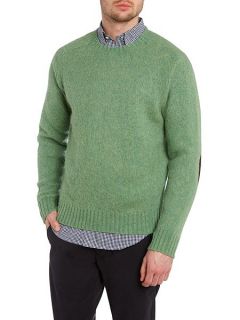 Polo Ralph Lauren Crew neck wool jumper with elbow patch Green