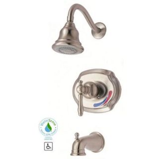 Glacier Bay Lyndhurst Single Handle 1 Spray Tub and Shower Faucet in Brushed Nickel 873 W204