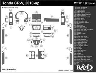 2010, 2011 Honda CR V Wood Dash Kits   B&I WD971C DCF   B&I Dash Kits