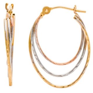 Stanley Creations Tri Color 14K Gold Hoop Earrings 8604A 83
