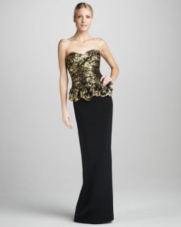Notte by Marchesa Lace Bodice Column Gown