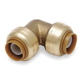 SHARKBITE DZR Brass Elbow, 90°, 1/2" Tube Size   Push to Connect Tube Fittings   19F854|U248LF
