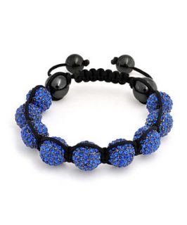 Bling Jewelry Bling Jewelry Shamballa Inspired Bracelet Sapphire Color Crystal Hematite 12mm (361414801)