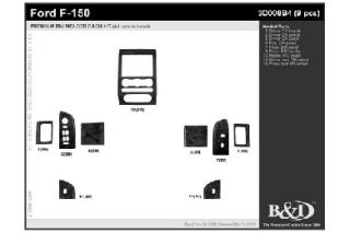 2004 2008 Ford F 150 Wood Dash Kits   B&I 3D008B4 DCF   B&I Dash Kits