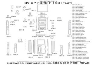 2009 2013 Ford F 150 Wood Dash Kits   Sherwood Innovations 3825 R   Sherwood Innovations Dash Kits