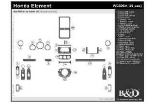 2003 2006 Honda Element Wood Dash Kits   B&I WD506A DCF   B&I Dash Kits