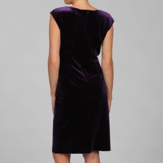 Connected Apparel Womens Dark Purple Embellished Waist Dress