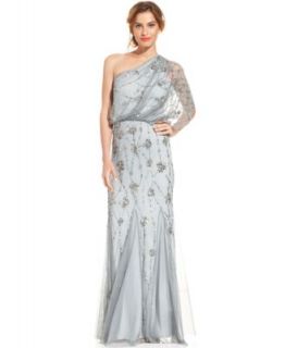 Adrianna Papell One Shoulder Beaded Blouson Gown