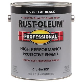 Rust Oleum Professional Black/Flat Enamel Interior/Exterior Paint (Actual Net Contents 128 fl oz)