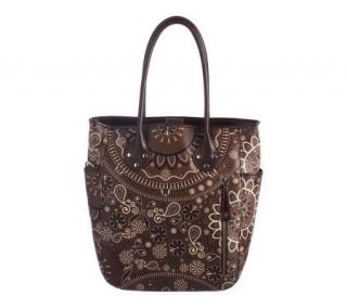 Isaac Mizrahi Live Signature Print Double Handle Tote with Strap —