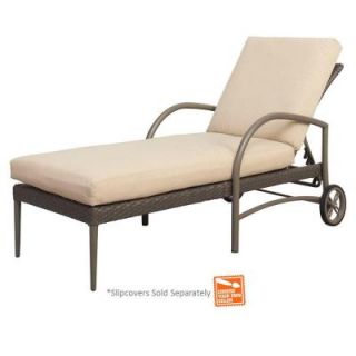 Hampton Bay Posada Patio Chaise Lounge with Cushion Insert (Slipcovers Sold Separately) 153 120 CL NF