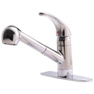 Ultra Faucets Classic Collection Single Handle Pull Out Sprayer Kitchen Faucet in Chrome 15720261