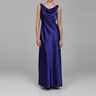 Patra Womens Purple Satin Drape Neck Dress  ™ Shopping