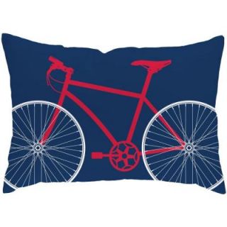 Checkerboard Lifestyle 14 in. x 20 in. Bicycle Throw Pillow in Red, White and Blue PIL BIS V
