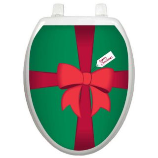 Toilet Tattoos Holiday Christmas Gift Box Toilet Seat Decal