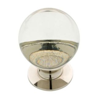 Liberty 1 1/4 in. Polished Nickel and Clear Glass Ball Cabinet Knob P33778C PNC CP