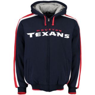 Houston Texans G III Sports by Carl Banks Color Block Full Zip Hooded Fleece Jacket   Navy