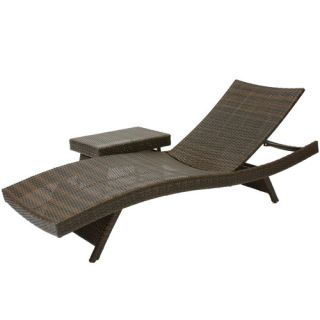 Home Loft Concepts Armando 3 Piece Adjustable Lounge & Wicker Table