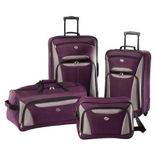 American Tourister Fieldbrook II 4 piece luggage set   Purple and Grey
