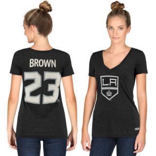 CCM Dustin Brown Los Angeles Kings Womens Name & Number Tri Blend V Neck T Shirt   Black