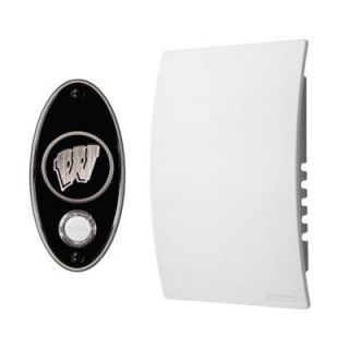 NuTone College Pride University of Wisconsin Wired/Wireless Door Chime Mechanism and Pushbutton Kit   Satin Nickel CP1WISN