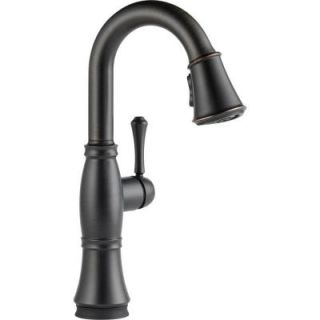 Delta Cassidy Touch Single Handle Pull Down Sprayer Bar Faucet in Venetian Bronze 9997T RB DST