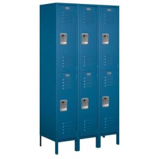 Salsbury Industries 52000 Series 45 in. W x 78 in. H x 18 in. D Double Tier Extra Wide Metal Locker Assembled in Blue 52368BL A