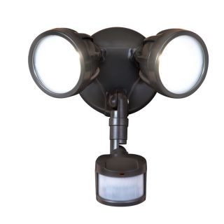 All Pro 180 Degree 2 Head Bronze Led Motion Activated Flood Light Timer Included