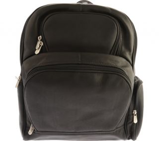 Piel Leather Half Moon Laptop Backpack 2992   Black Leather