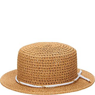 San Diego Hat Ultrabraid Boater Hat with Twisted Rope and Gold Chain Trim