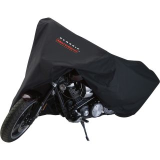 Classic Accessories MotoGear Deluxe Motorcycle Cover — Cruiser, Black, Fits  102in.L x 46in.W x 62in.H Motorcycles, Model# 73877