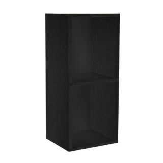 Way Basics zBoard Deux 2 Shelf Narrow Eco Bookcase Storage Shelf in Black Wood Grain BS 285 340 770 BK