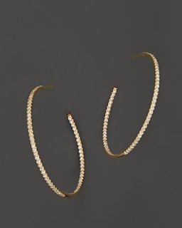 Roberto Coin 18K Yellow Gold Micropave Inside Out Diamond Hoop Earrings