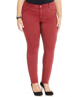 Jessica Simpson Plus Size Colored Skinny Jeans, Cabernet Wash   Jeans