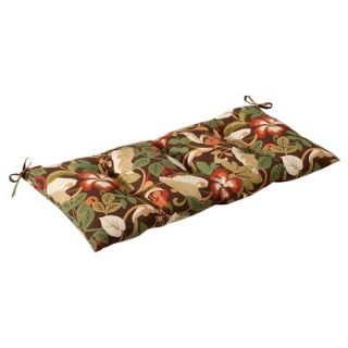 Outdoor Tufted Bench/Loveseat/Swing Cushion   Brown/Green Floral