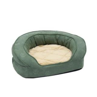 K&H Pet Products Deluxe Ortho Bolster Large Green Paw Print Sleeper Dog Bed 4426