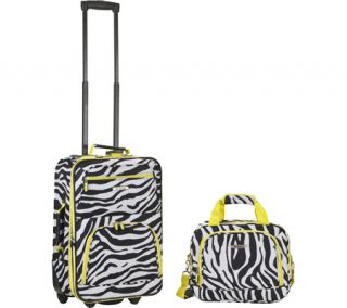 Rockland 2 Piece Luggage Set F102   Lime Zebra