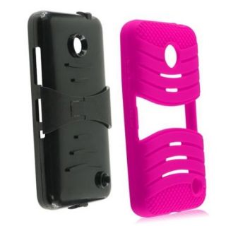 INSTEN Hot Pink Dual Layer Hard Soft Hybrid Stand Phone Case Cover For NOKIA Lumia 635