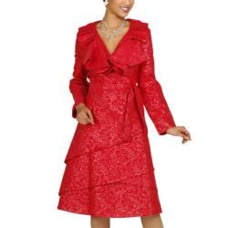 Divine Apparel Womens Plus Red Floral Tiered Dress   14362752