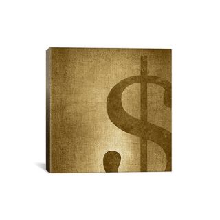Dollar Sign Gold Shimmer Graphic Art on Canvas by iCanvas