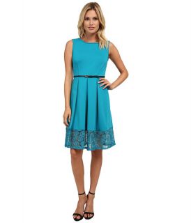 Calvin Klein Fit & Flare Dress w/ Lace Bottom