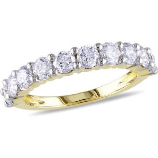 Miabella 1 1/2 Carat T.W. Diamond 14kt Yellow Gold Semi Eternity Anniversary Ring