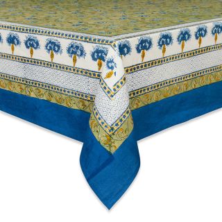 Couleur Nature Blue and Green Printed Rectangle Tablecloth