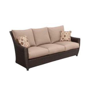 Brown Jordan Northshore Patio Sofa with Sparrow Cushions and Congo Throw Pillows    CUSTOM M6061 S 2