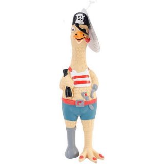 Small Captain Jack Rubber Chicken Dog Toy 9" Tall